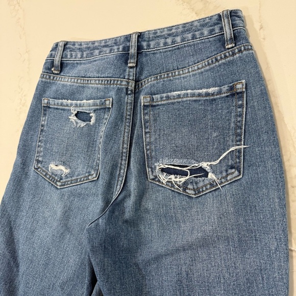 Vervet Los Angeles High Waisted Straight Distressed Denim Jeans Women’s 26 Blue - Picture 6 of 7